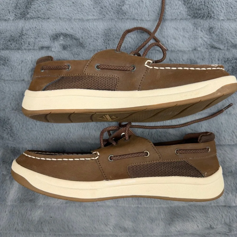 Sperry Convoy Boys Boat Shoes Brown Leather Loafers SCK261771 Size 7M